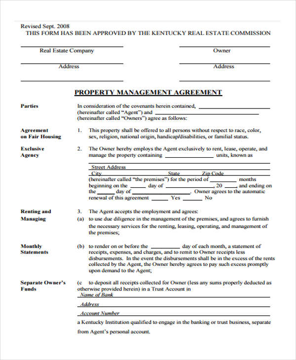 business property management agreement form1