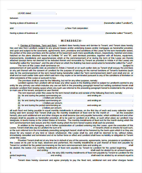 business sales lease agreement form1