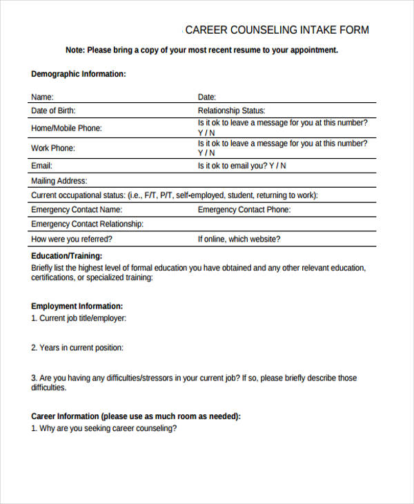 career counseling intake form1
