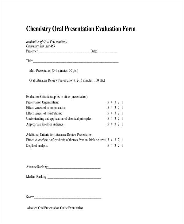 FREE 26+ Presentation Evaluation Forms in PDF | Excel | MS Word