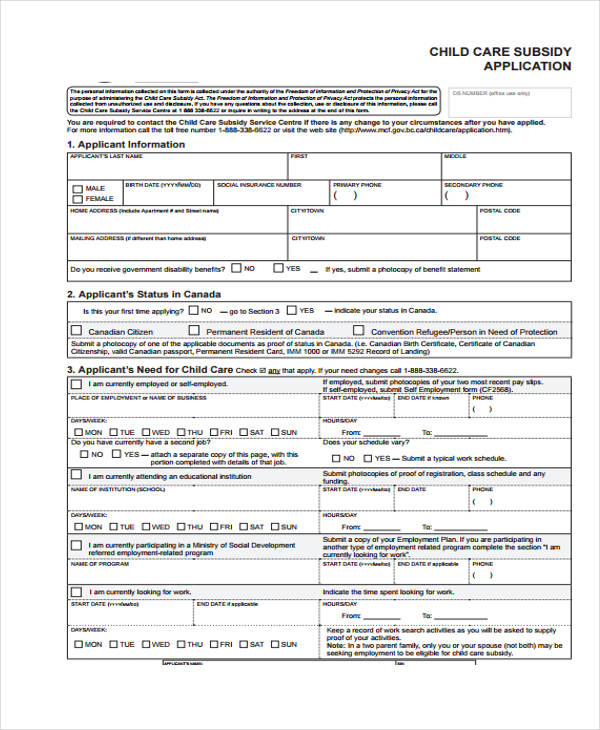 free-9-sample-child-care-application-forms-in-pdf-ms-word