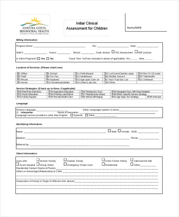 child mental health assessment form1