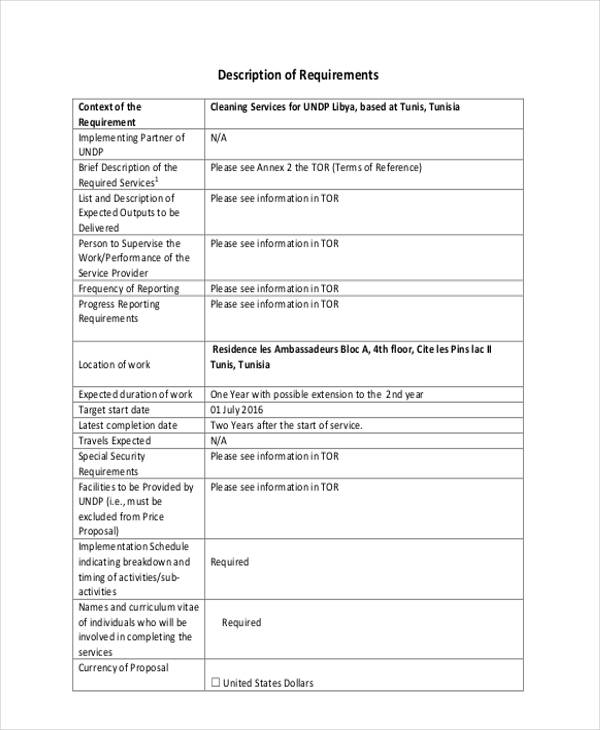 cleaning services proposal form
