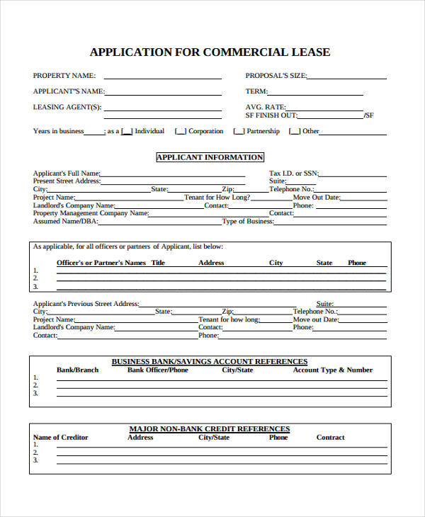 FREE 21 Lease Application Forms In PDF MS Word