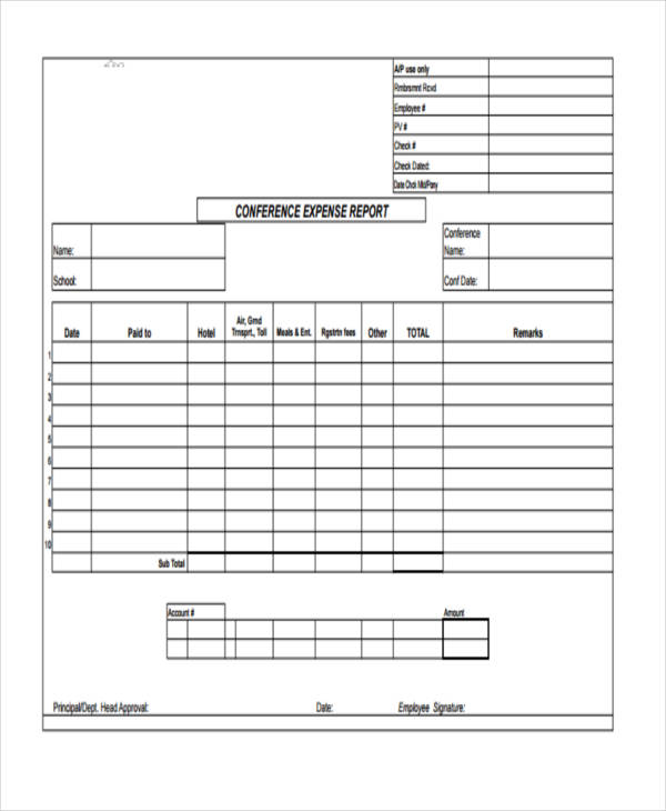 conference expense report form