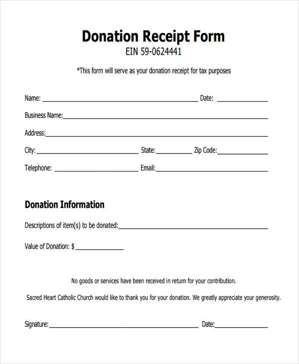 Free 12 Donation Receipt Forms In Pdf, Salvation Army Donation Form Receipt