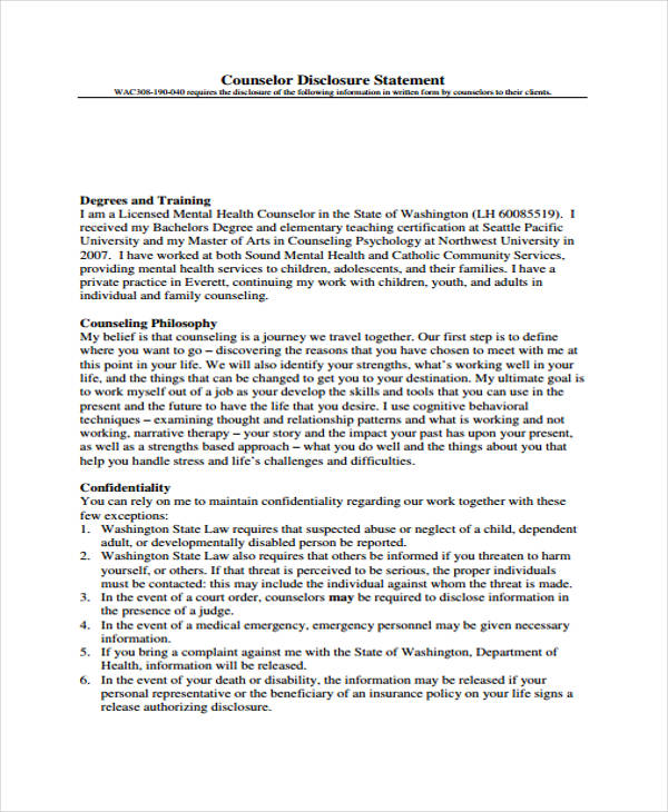 counseling disclosure statement form1