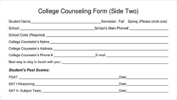counseling forms in pdf