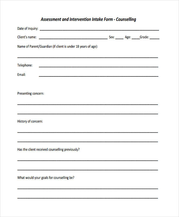 FREE 37 Counseling Forms In PDF