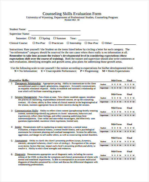 counseling skills evaluation form1