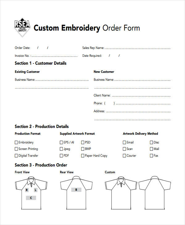 FREE 10 Custom Order Forms In PDF MS Word