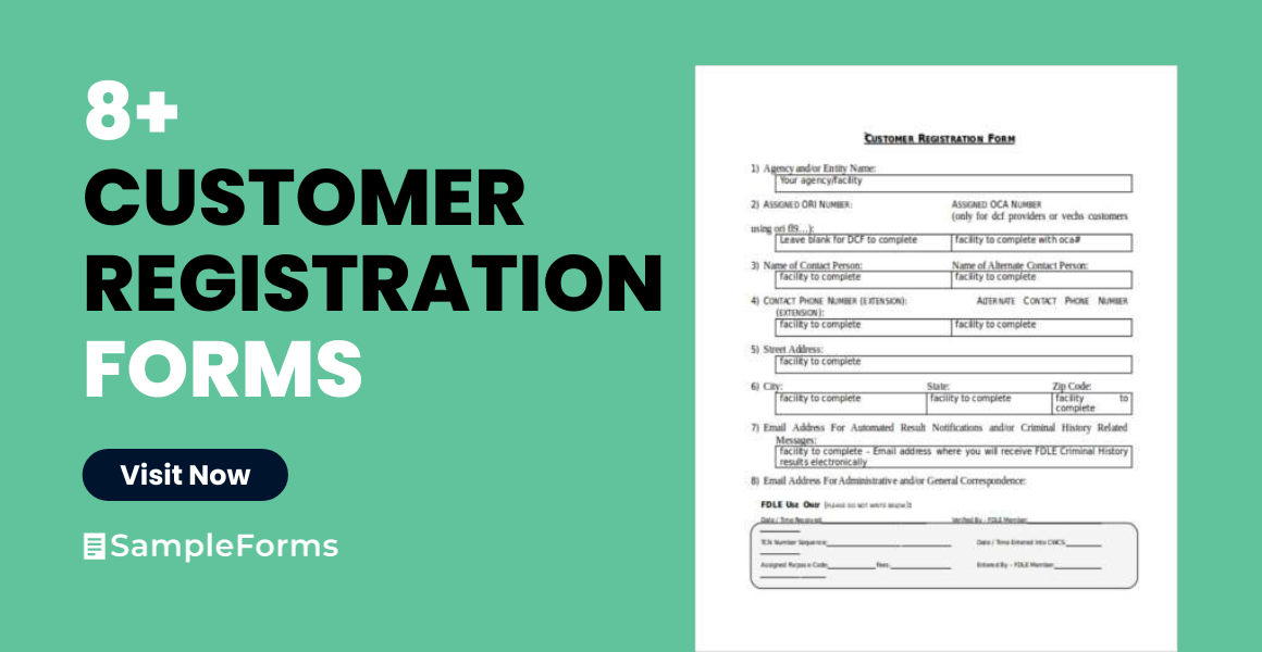 customer registrations form