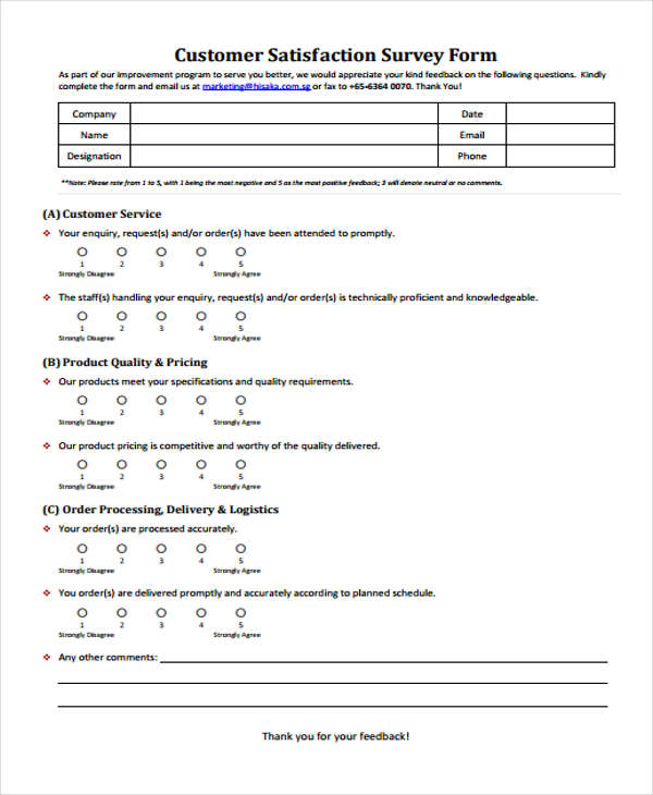 customer satisfaction survey