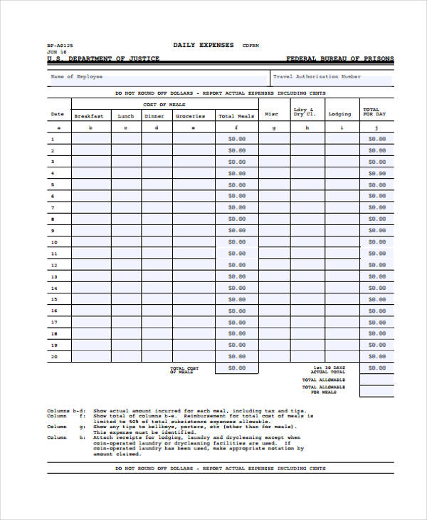 Expense Report Template Free from images.sampleforms.com