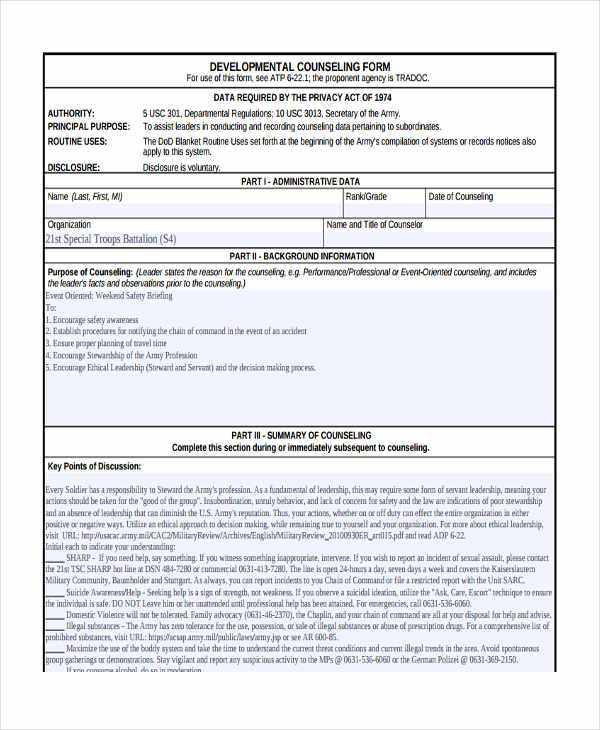 army-initial-counseling-form-example-army-military