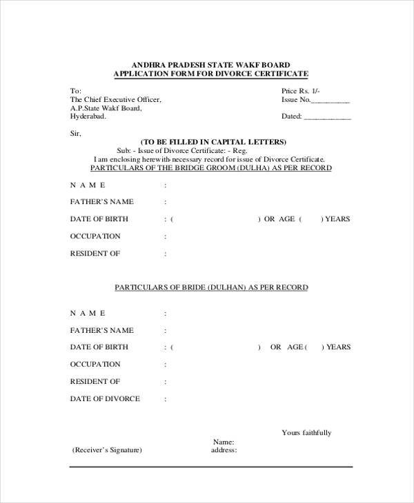 divorce certificate application form1