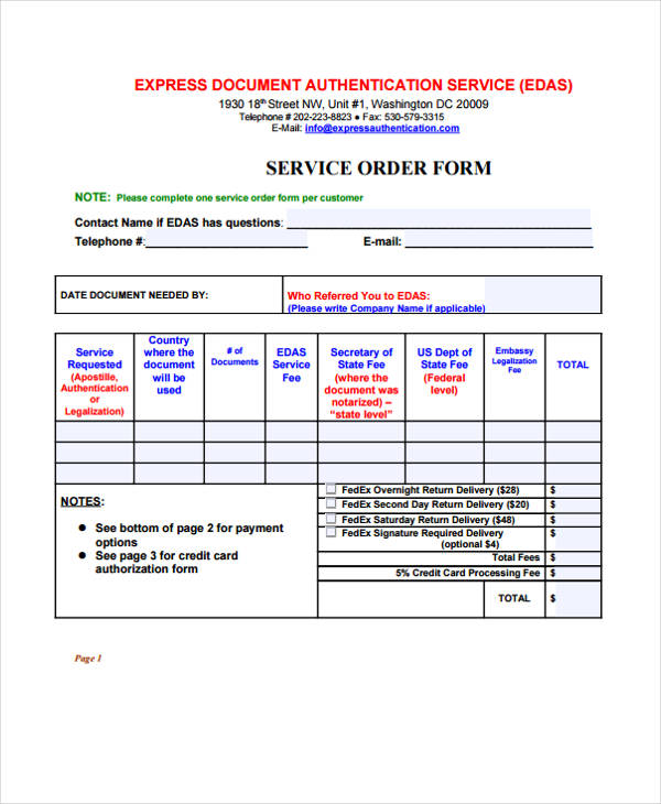 document authentication services order form