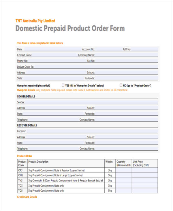 domestic prepaid product
