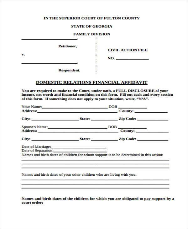 FREE 38+ General Affidavit Forms in PDF