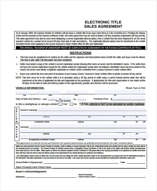 electronic title sales agreement form1