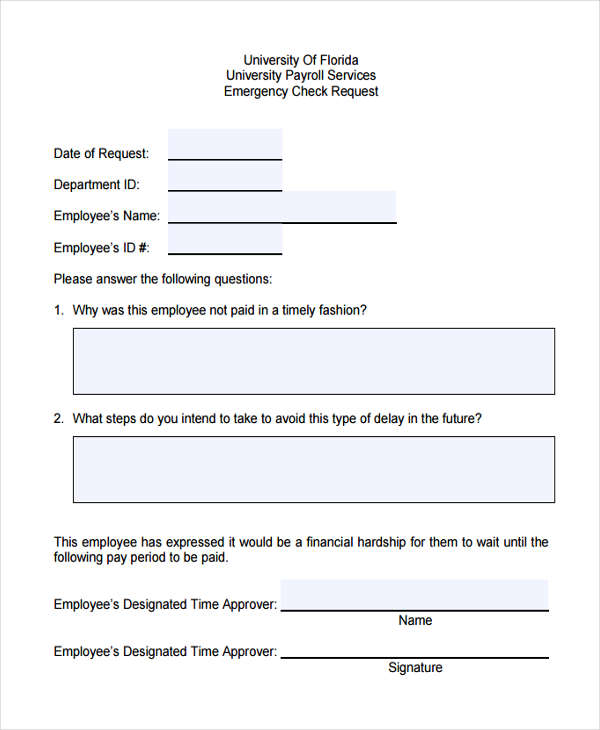 emergency check request1
