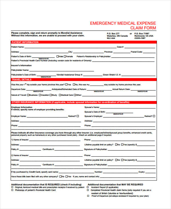 FREE 11+ Medical Expense Forms in PDF MS Word