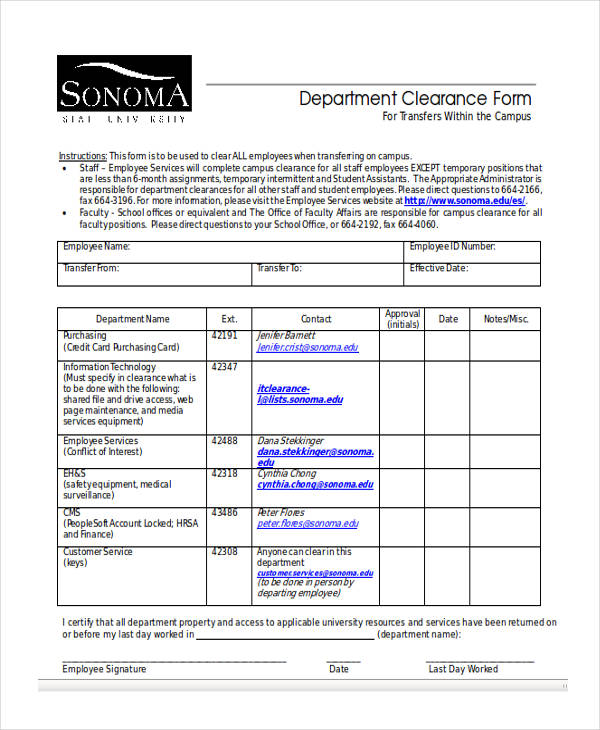 FREE 17+ Employee Clearance Forms in PDF MS Word Excel