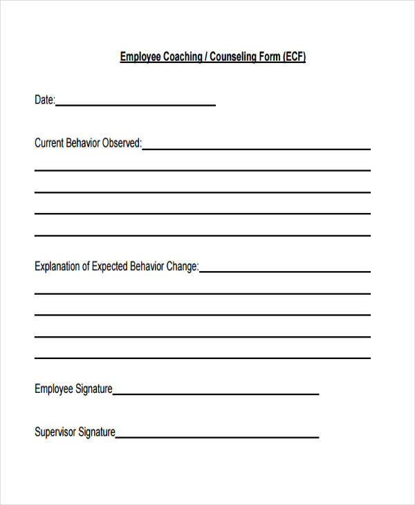 employee coaching counseling form