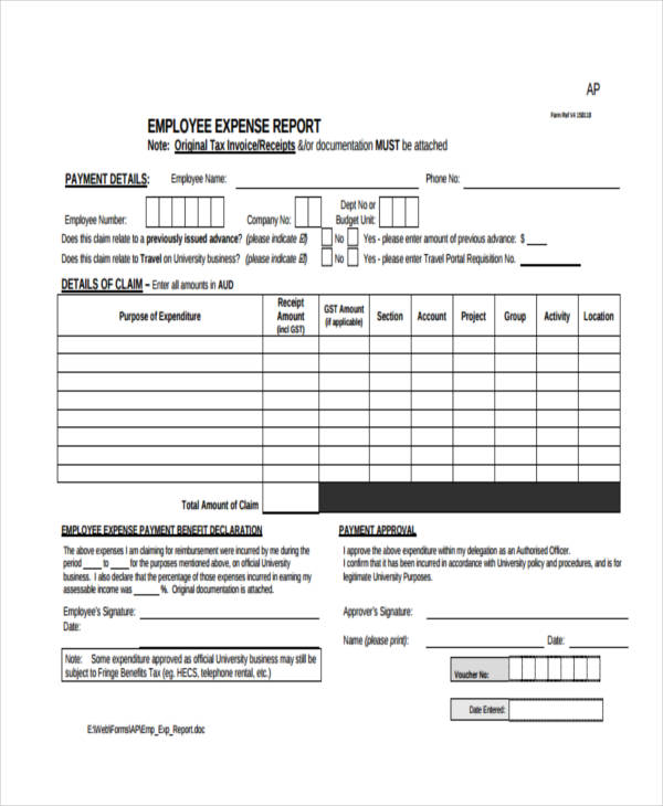 employee expense report sample1