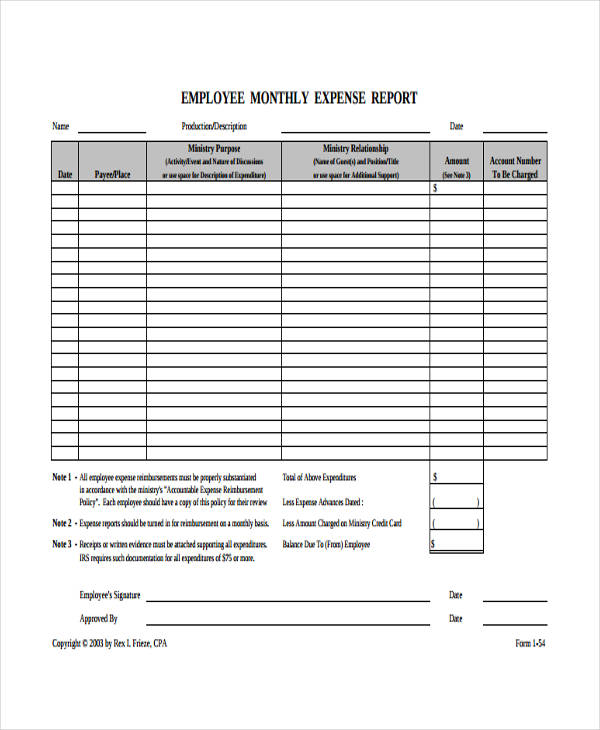 employee monthly expense report1