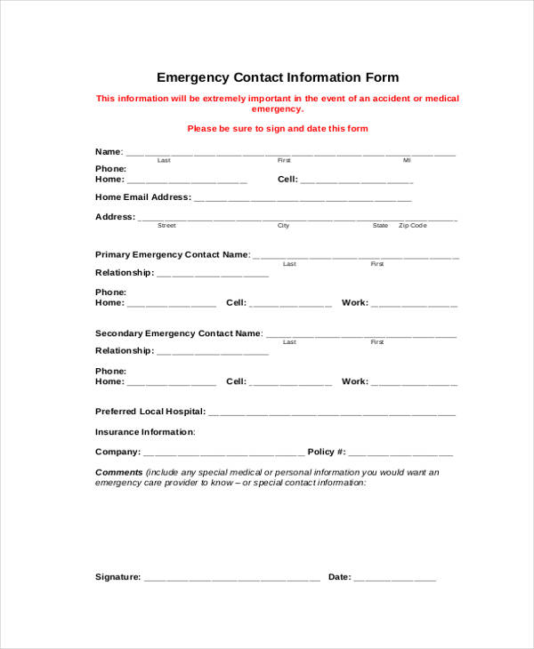 FREE 8+ Employee Personal Information Forms in PDF MS Word Excel