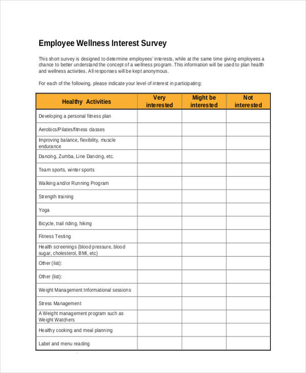 Wellness Survey Examples At Veronica Green Blog