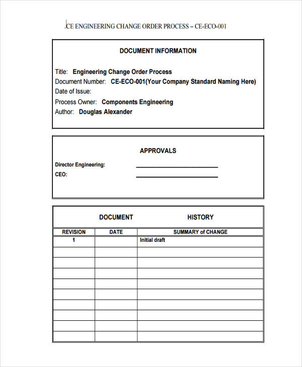 Engineering Change Order Template