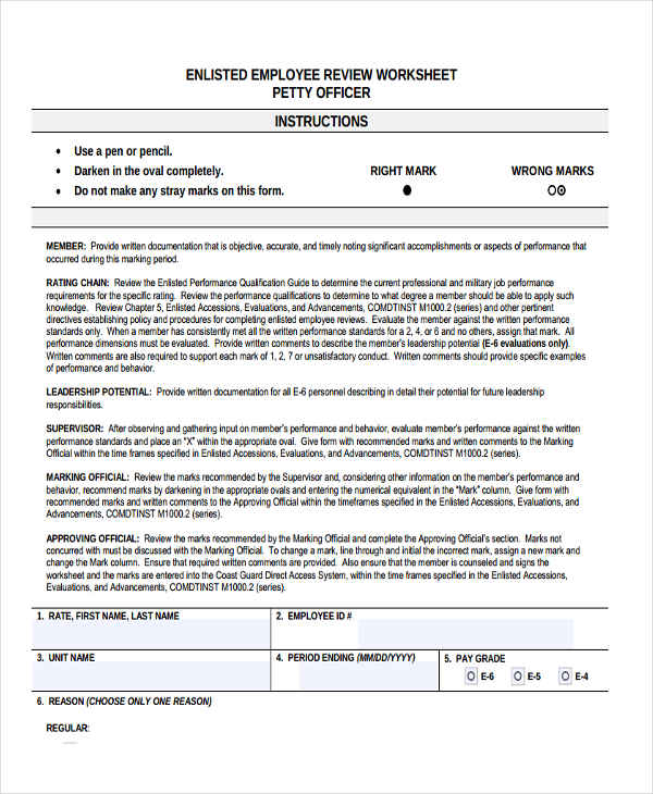 enlisted employee form