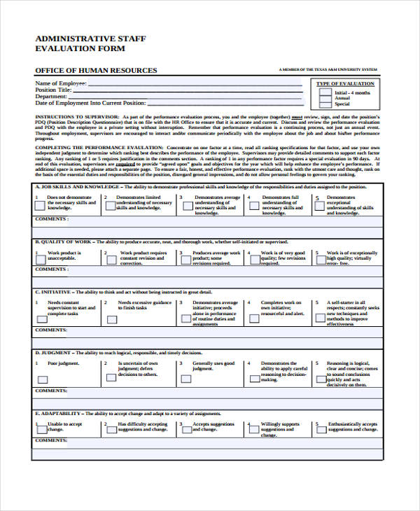 event administrative staff evaluation form1