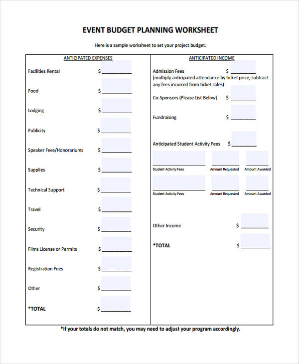 event budget planning report form1