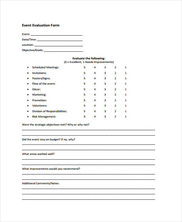 event evaluation form