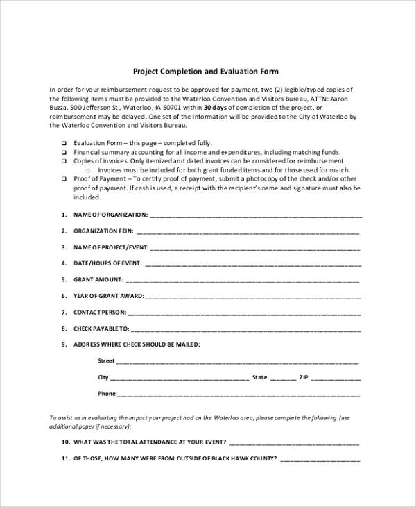 event project completion evaluation form1
