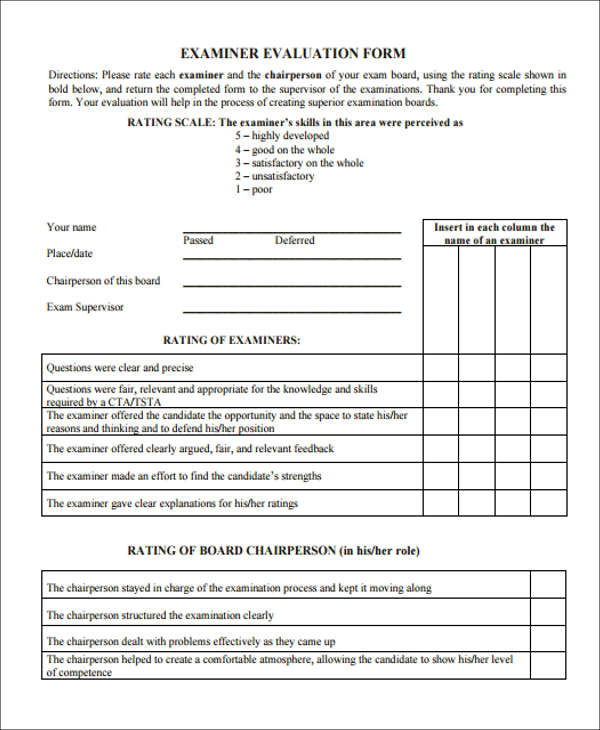 examiner feedback tests