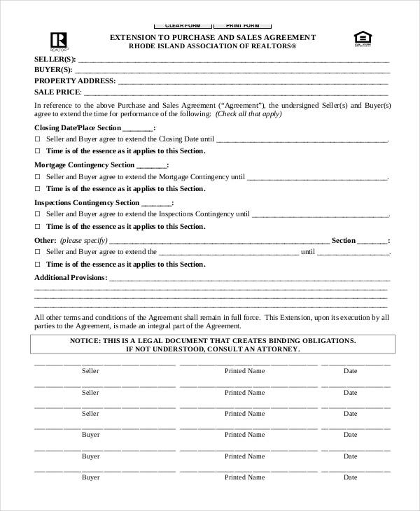 extension purchase sales agreement form1