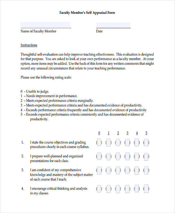 FREE 25+ Performance Appraisal Form Samples, PDF, MS Word, Google Docs