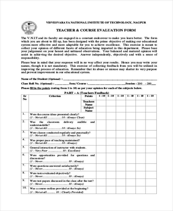 faculty course evaluation form1
