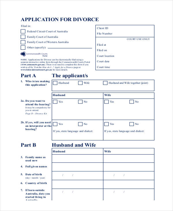family divorce application form1