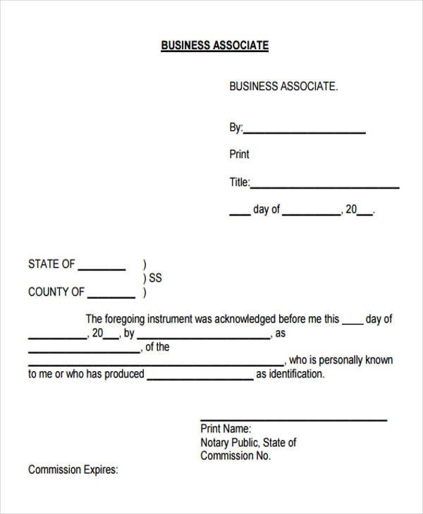 free business associate agreement form1
