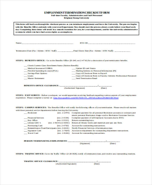 FREE 14+ Employee Clearance Form Samples, PDF, MS Word, Google Docs