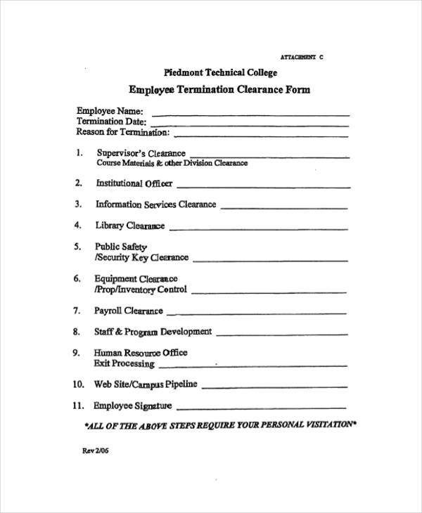 FREE 17+ Employee Clearance Forms in PDF MS Word Excel