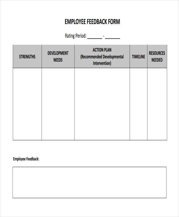 FREE 8+ Staff Feedback Forms in MS Word | PDF