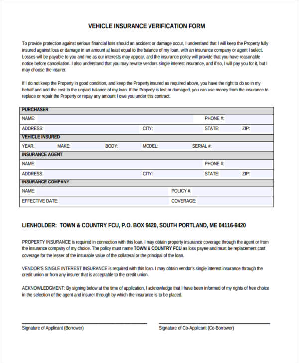 FREE 17+ Sample Insurance Verification Forms in PDF | MS Word