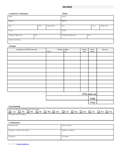 general contractor invoice form