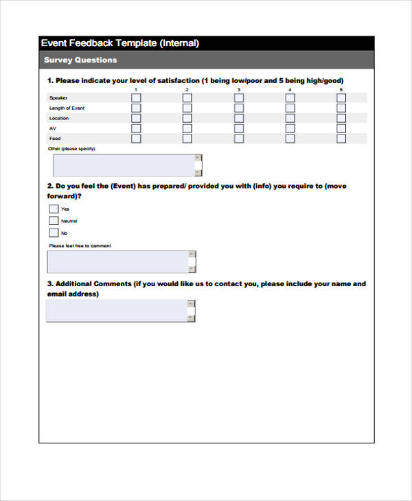 general event feedback survey form